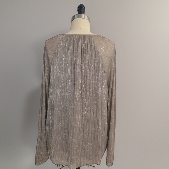 Banana Republic Balloon Sleeve Metallic Blouse Size L - Picture 4 of 7